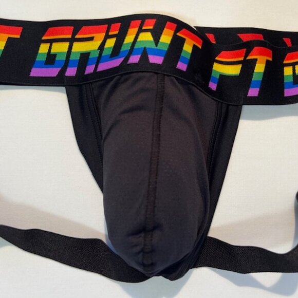 FORT TROFF Size L Grunt PRIDE Athletic Supporter- Black/PRIDE Colors - Jock - Picture 3 of 9